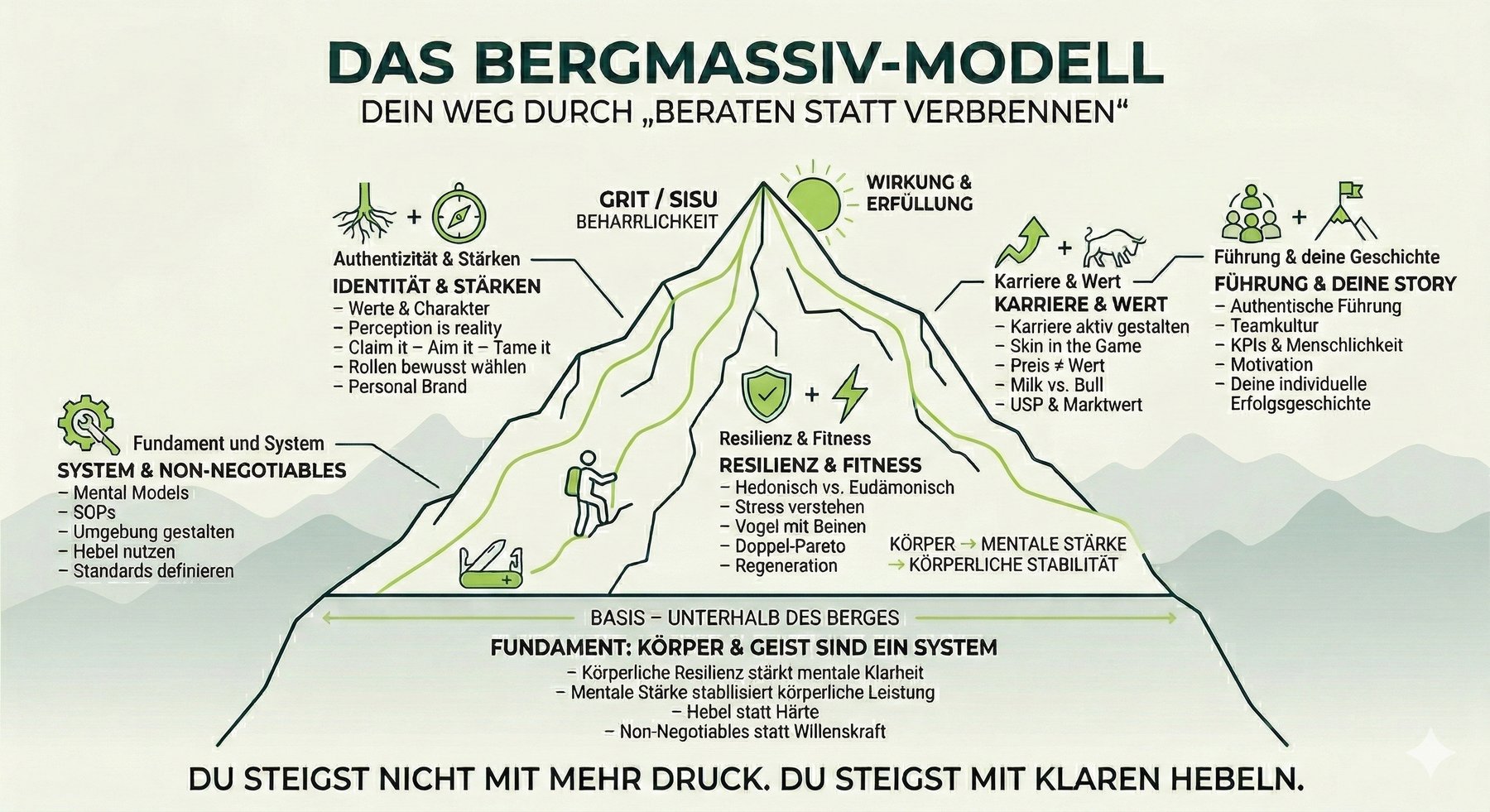 Das Bergmassiv-Modell – dein Weg durch Beraten statt Verbrennen
